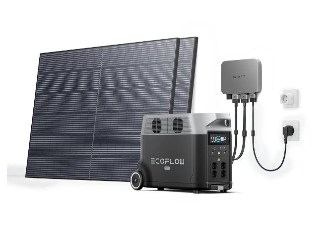 Комплект EcoFlow PowerStream - мікроінвертор 600W + зарядна станція ...